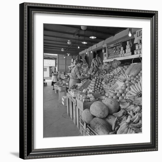 Retail Vegetable Markets Line the Decatur Street Side of the French Market-null-Framed Photographic Print