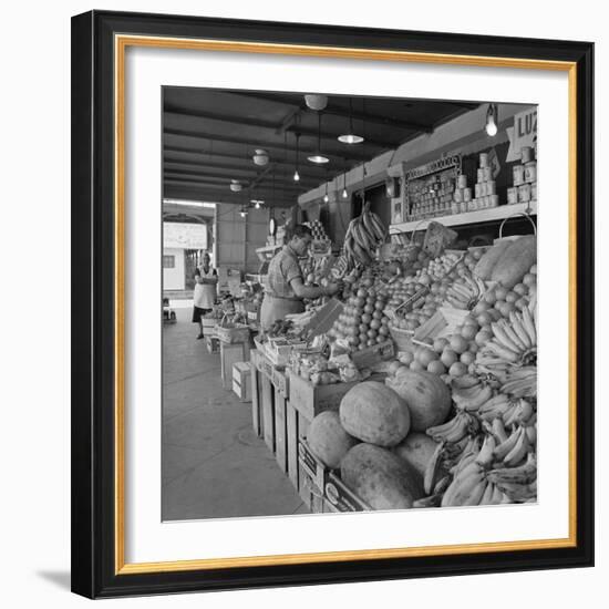 Retail Vegetable Markets Line the Decatur Street Side of the French Market-null-Framed Photographic Print