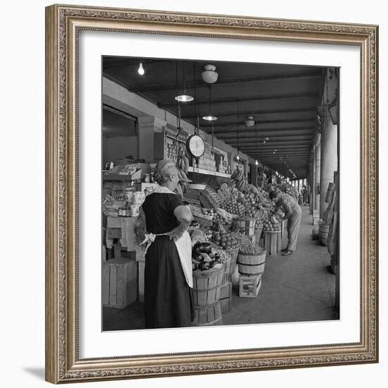 Retail Vegetable Markets Line the Decatur Street Side of the French Market-null-Framed Photographic Print