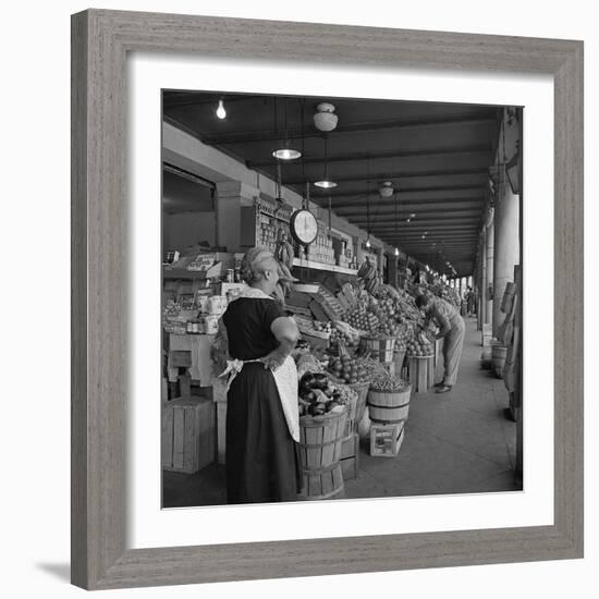 Retail Vegetable Markets Line the Decatur Street Side of the French Market-null-Framed Photographic Print