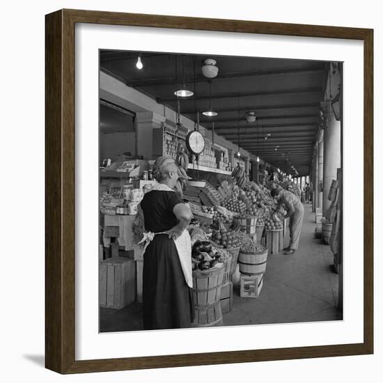 Retail Vegetable Markets Line the Decatur Street Side of the French Market-null-Framed Photographic Print