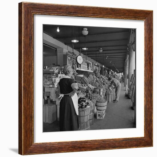 Retail Vegetable Markets Line the Decatur Street Side of the French Market-null-Framed Photographic Print