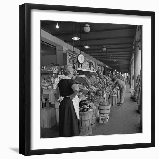 Retail Vegetable Markets Line the Decatur Street Side of the French Market-null-Framed Photographic Print