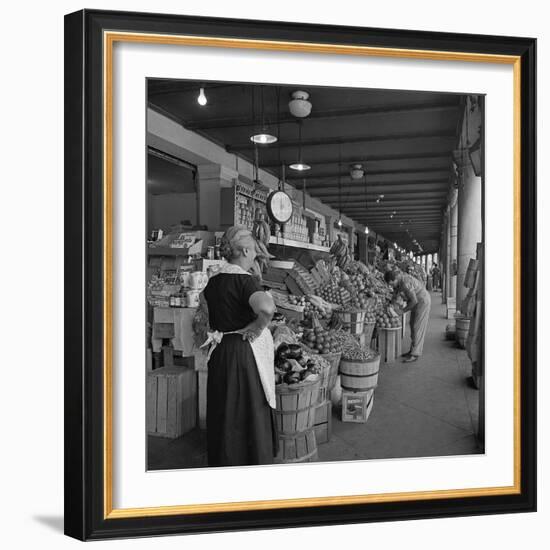 Retail Vegetable Markets Line the Decatur Street Side of the French Market-null-Framed Photographic Print