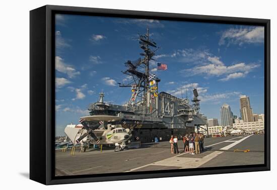 Retired Aircraft Carrier Uss Midway, San Diego, California, USA-Richard Duval-Framed Premier Image Canvas