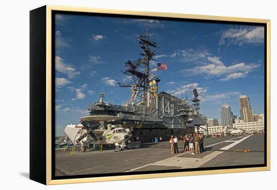 Retired Aircraft Carrier Uss Midway, San Diego, California, USA-Richard Duval-Framed Premier Image Canvas