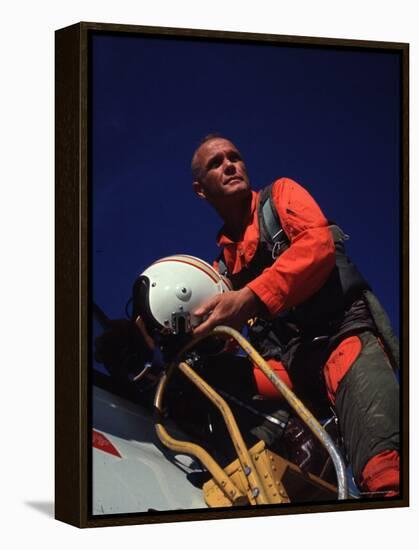 Retiring Astronaut John Glenn in Pilot's Flight Suit, During Visit to El Toro Marine Air Base-Bill Ray-Framed Premier Image Canvas