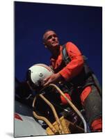 Retiring Astronaut John Glenn in Pilot's Flight Suit, During Visit to El Toro Marine Air Base-Bill Ray-Mounted Premium Photographic Print