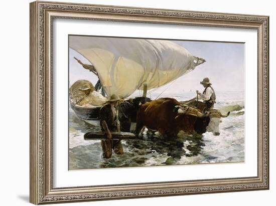 Retour de pêche, halage de la barque-Joaquín Sorolla y Bastida-Framed Giclee Print