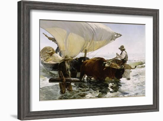 Retour de pêche, halage de la barque-Joaquín Sorolla y Bastida-Framed Giclee Print