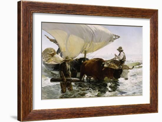 Retour de pêche, halage de la barque-Joaquín Sorolla y Bastida-Framed Giclee Print