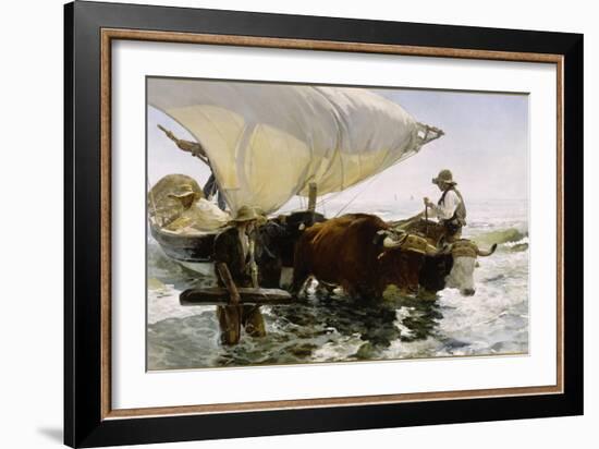 Retour de pêche, halage de la barque-Joaquín Sorolla y Bastida-Framed Giclee Print