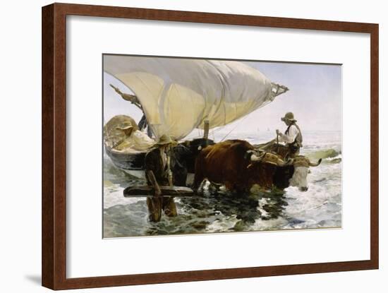 Retour de pêche, halage de la barque-Joaquín Sorolla y Bastida-Framed Giclee Print