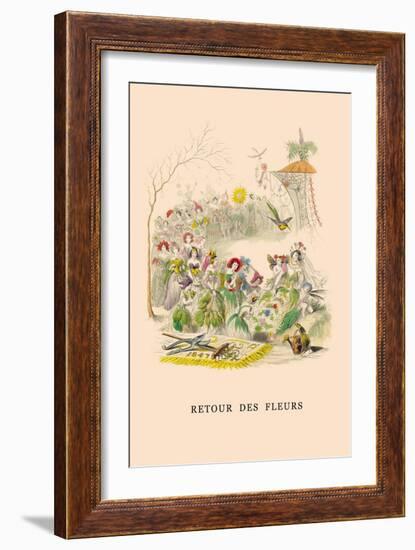 Retour des Fleurs-J.J. Grandville-Framed Art Print