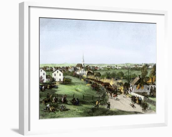Retreat of the British from Concord, Massachusetts, at the Outset of the American Revolution-null-Framed Giclee Print