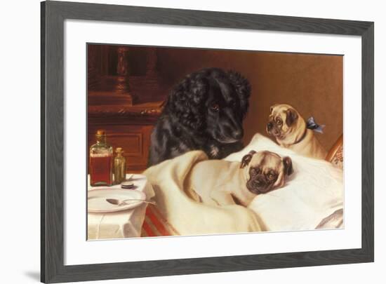 Retriever and Two Pugs-Horatio Henry Couldery-Framed Premium Giclee Print