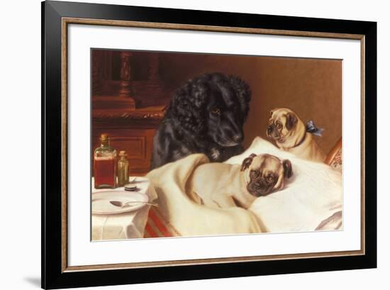 Retriever and Two Pugs-Horatio Henry Couldery-Framed Premium Giclee Print