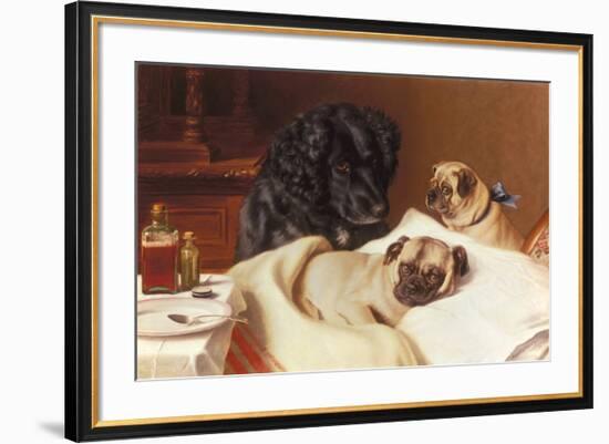 Retriever and Two Pugs-Horatio Henry Couldery-Framed Premium Giclee Print