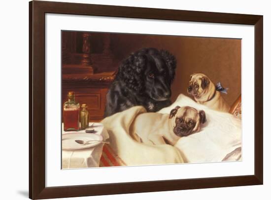 Retriever and Two Pugs-Horatio Henry Couldery-Framed Premium Giclee Print