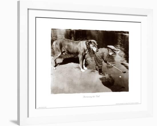 Retrieving the Ball-null-Framed Art Print