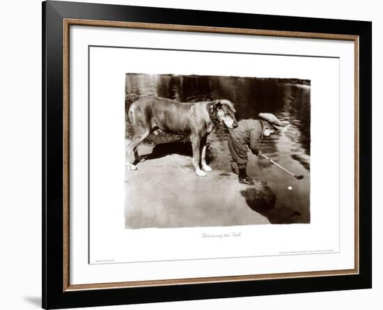 Retrieving the Ball-null-Framed Art Print