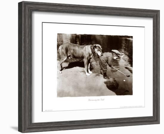 Retrieving the Ball-null-Framed Art Print