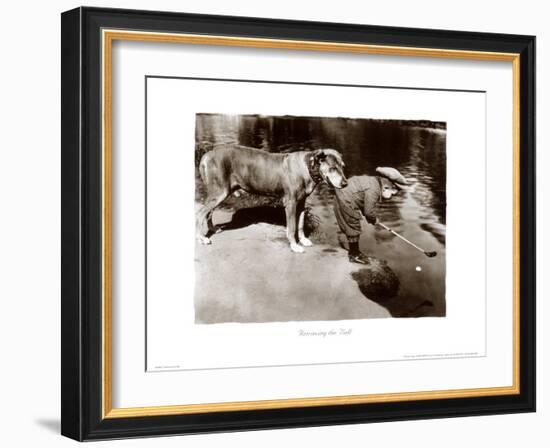 Retrieving the Ball-null-Framed Art Print