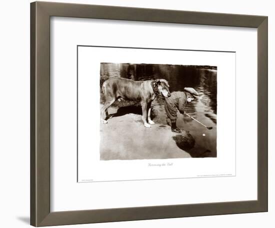 Retrieving the Ball-null-Framed Art Print