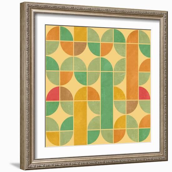 Retro Abstract Seamless Pattern With Seamless Texture-Heizel-Framed Art Print