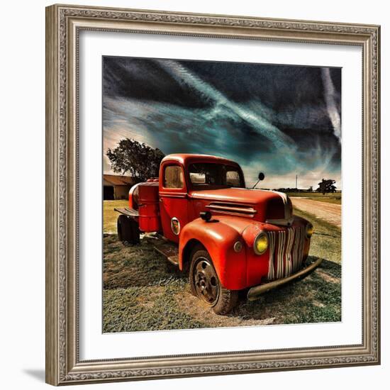 Retro Americana Red Truck-Salvatore Elia-Framed Photographic Print