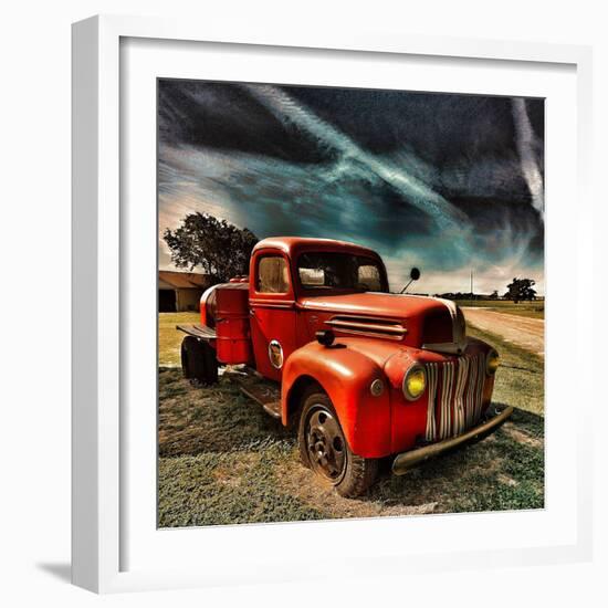 Retro Americana Red Truck-Salvatore Elia-Framed Photographic Print