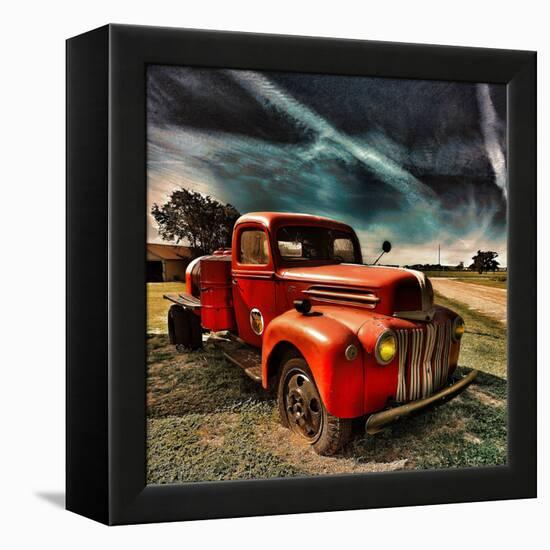 Retro Americana Red Truck-Salvatore Elia-Framed Premier Image Canvas