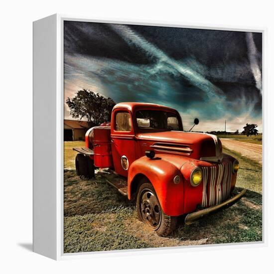 Retro Americana Red Truck-Salvatore Elia-Framed Premier Image Canvas