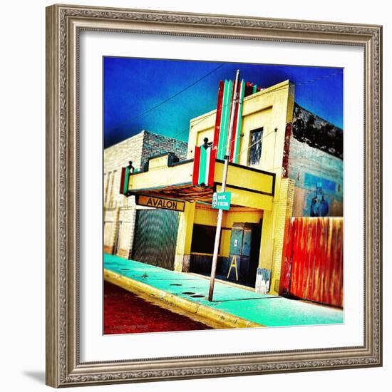 Retro Americana Street Scene with Cinema-Salvatore Elia-Framed Photographic Print