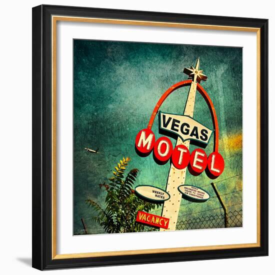 Retro Americana Vegas Motel Sign-Salvatore Elia-Framed Photographic Print