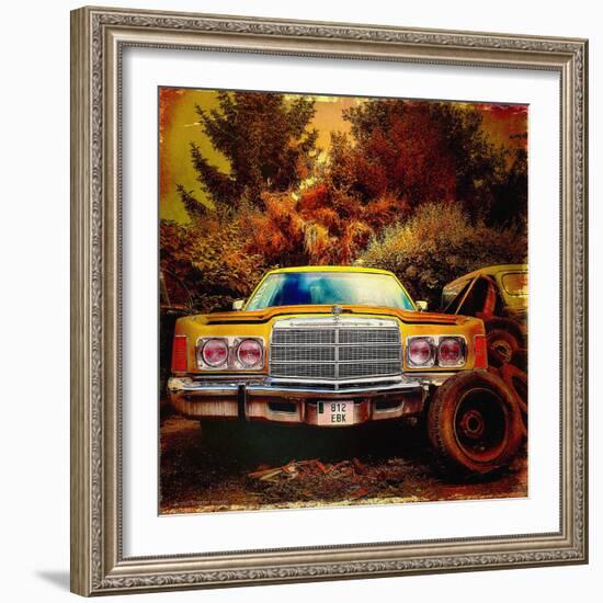 Retro Americana Vintage Yellow Car-Salvatore Elia-Framed Photographic Print