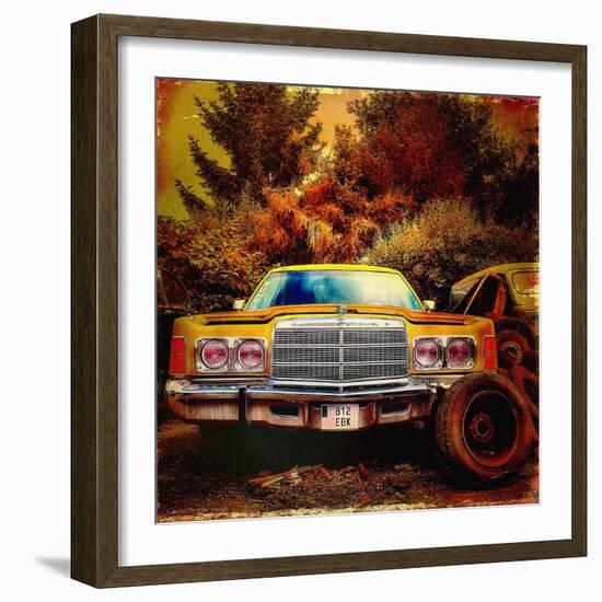 Retro Americana Vintage Yellow Car-Salvatore Elia-Framed Photographic Print