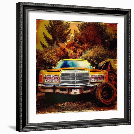 Retro Americana Vintage Yellow Car-Salvatore Elia-Framed Photographic Print