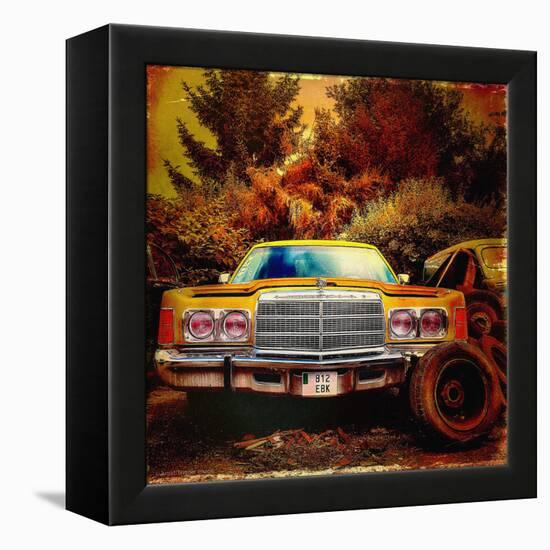 Retro Americana Vintage Yellow Car-Salvatore Elia-Framed Premier Image Canvas