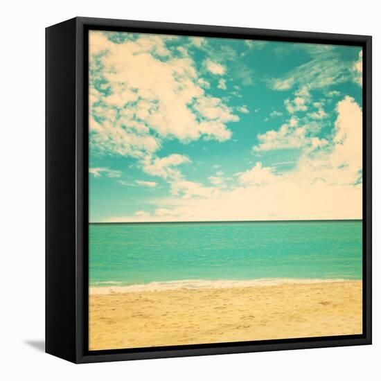 Retro Beach-Andrekart Photography-Framed Stretched Canvas