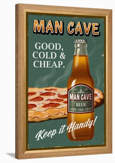 Retro Beer Ad-Lantern Press-Framed Stretched Canvas