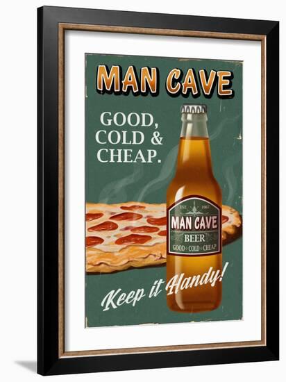 Retro Beer Ad-Lantern Press-Framed Art Print