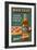 Retro Beer Ad-Lantern Press-Framed Art Print