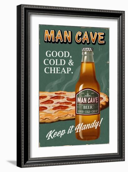 Retro Beer Ad-Lantern Press-Framed Art Print