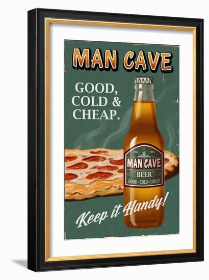 Retro Beer Ad-Lantern Press-Framed Art Print