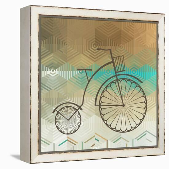 Retro Bicycle On A Color Background-epic44-Framed Stretched Canvas