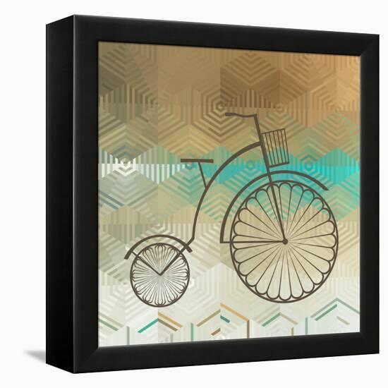 Retro Bicycle On A Color Background-epic44-Framed Stretched Canvas