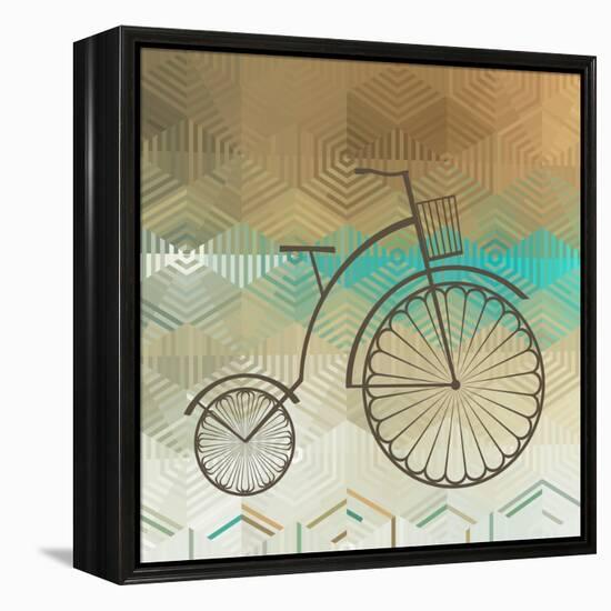 Retro Bicycle On A Color Background-epic44-Framed Stretched Canvas