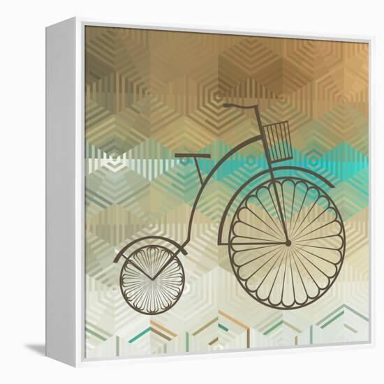 Retro Bicycle On A Color Background-epic44-Framed Stretched Canvas