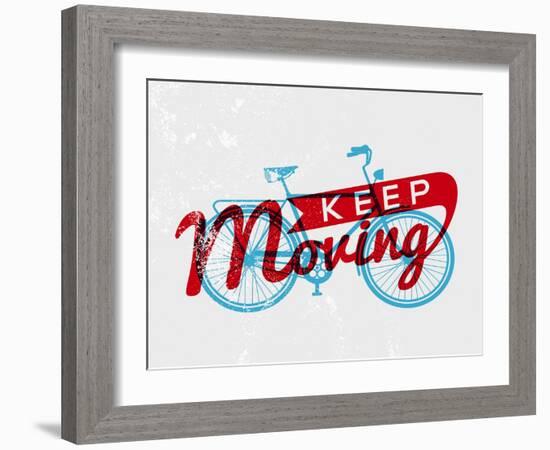 Retro Bike Concept Typography-cienpies-Framed Art Print